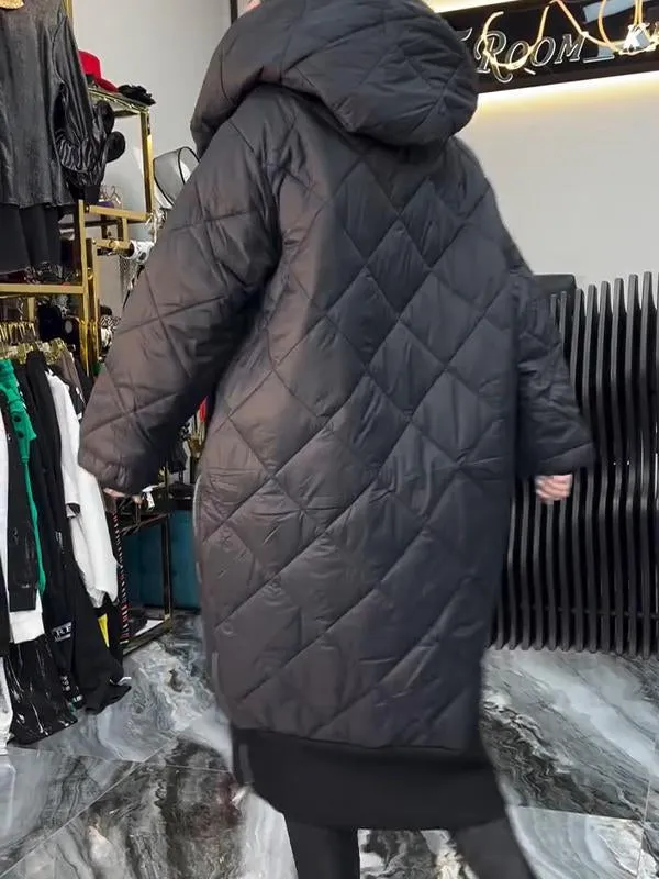 Women's Hooded Long Sleeve Side Zipper Casual Cotton Jacket