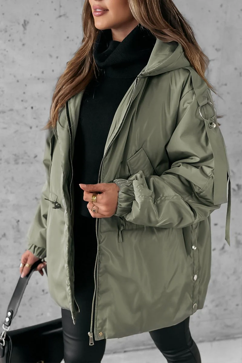 Women's Autumn and Winter Hooded Long Sleeve Casual Coat